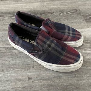 Vans Plaid Slip-Ons (9.5)